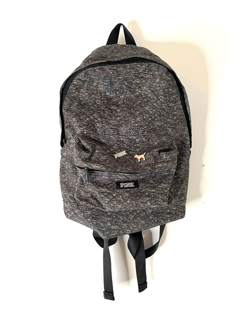 PINK Victoria’s Secret Heather Grey Mini Backpack Logo Pins